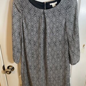 NWT- H&M Black and White Pleated‎ Sheath Dress